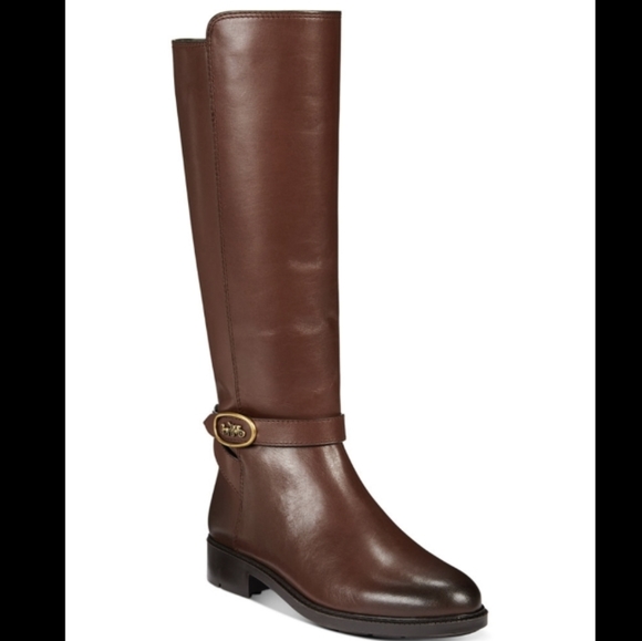 COACH - Women's Ruby Leather Boots - Walnut - Picture 1 of 5